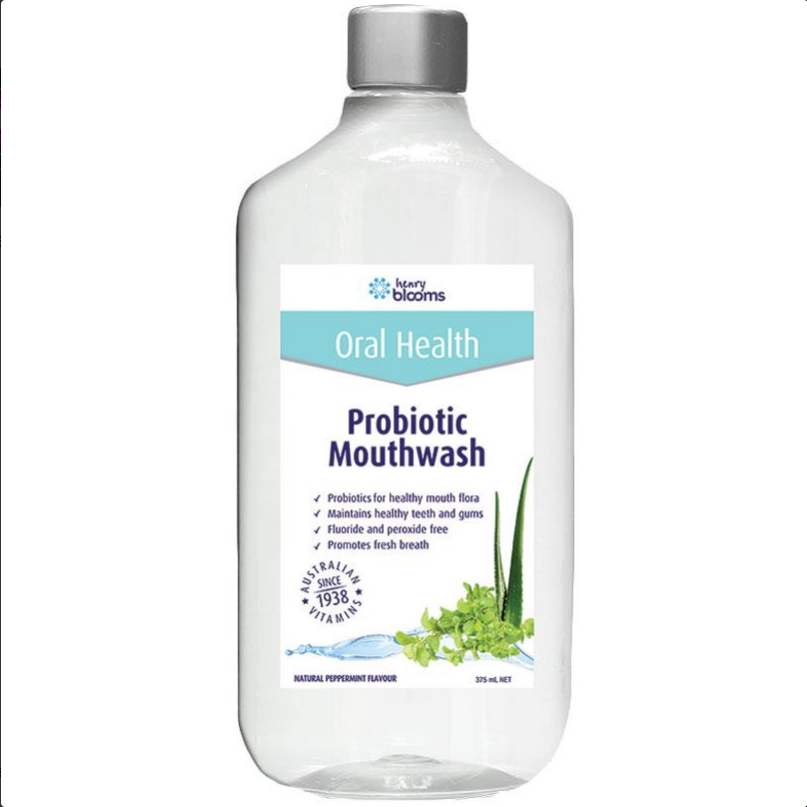 Henry Blooms Probiotic Mouthwash Peppermint 375mL