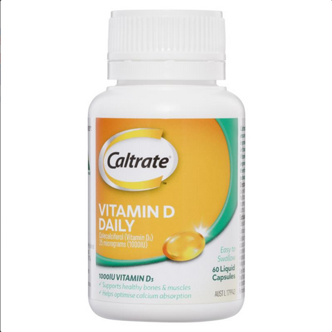 Caltrate Vitamin D Daily 1000iu 60 Liquid Capsules