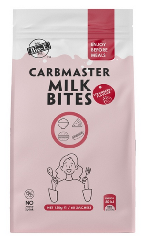 Bio-E CarbMaster Milk Bites Strawberry Natural Flavour 60 Sachets 120g