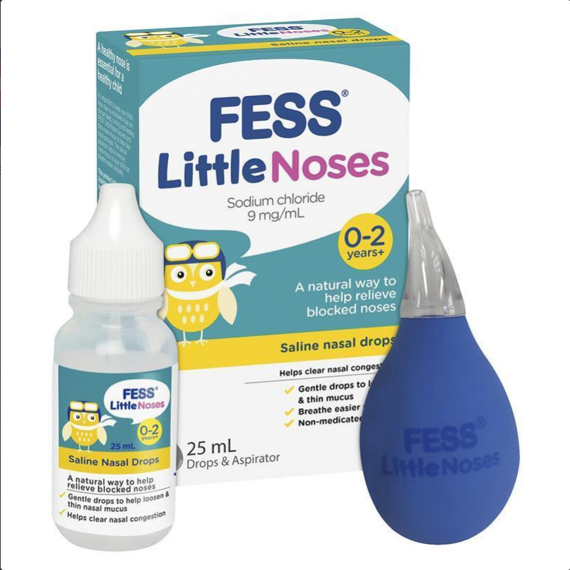Fess Little Noses Saline Nose Drops + Aspirator 25mL