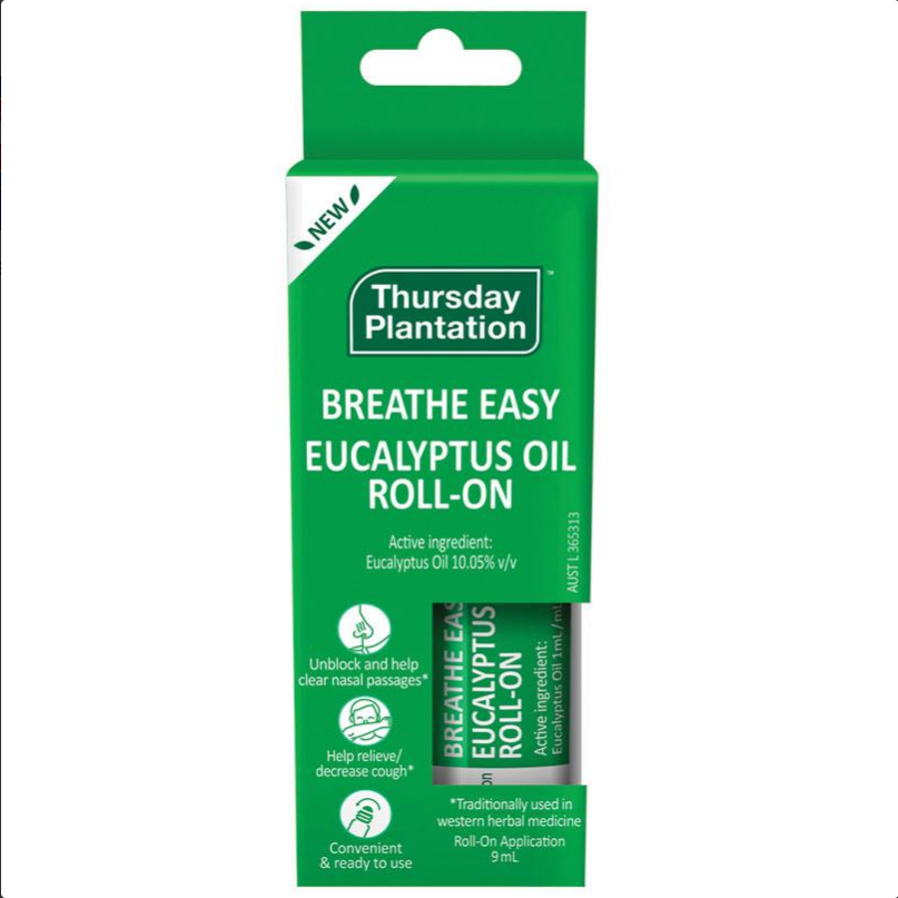 Thursday Plantation Breathe Easy Eucalyptus Oil Roll On 9mL (Ships May)