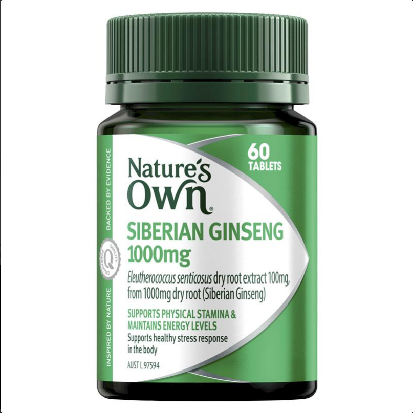 Nature's Own Siberian Ginseng 1000mg 60 Tablets