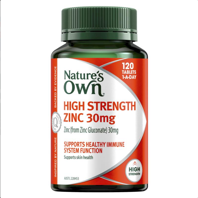 Nature's Own High Strength Zinc 30mg 120 Tablets