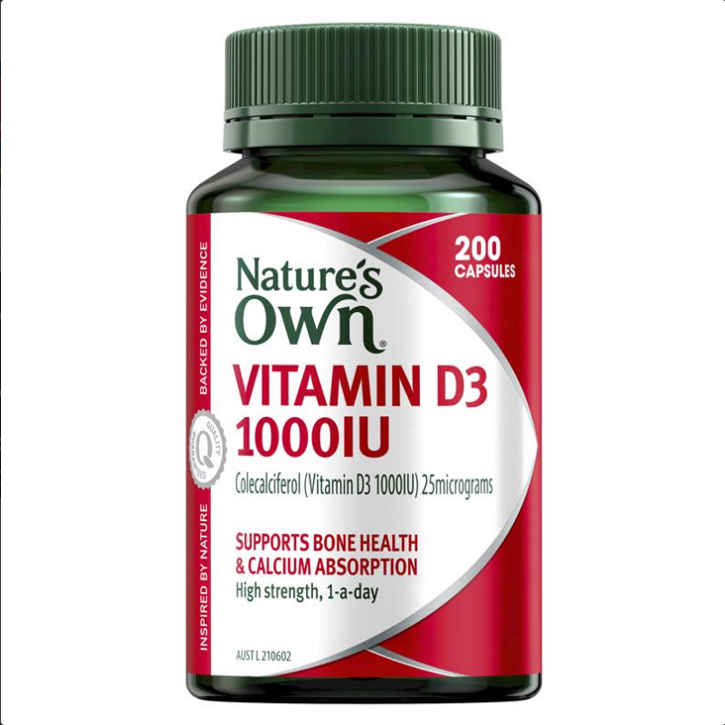 Nature's Own Vitamin D3 1000IU - Vitamin D - 200 Capsules