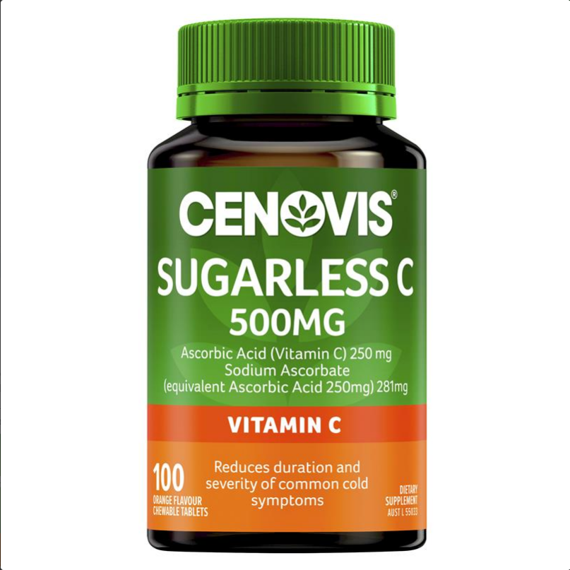 Cenovis Sugarless C 500mg - Chewable Vitamin C - 100 Tablets