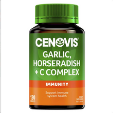 Load image into Gallery viewer, Cenovis Garlic and Horseradish + C Complex - Contains Vitamin C - 120 Capsules