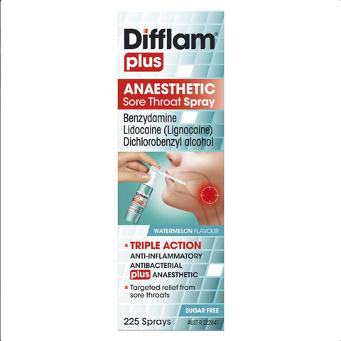 Difflam Plus Anaesthetic Sore Throat Spray Watermelon 225 Sprays 30mL