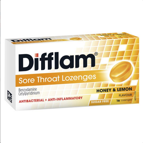 Difflam Sore Throat Lozenge Honey & Lemon Flavour 16