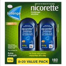 Load image into Gallery viewer, Nicorette Quit Smoking Cooldrops Fresh Fruit Lozenges 4mg 160 Pieces
