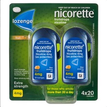 Load image into Gallery viewer, Nicorette Quit Smoking Cooldrops Fresh Fruit Lozenges 4mg 80 Pieces