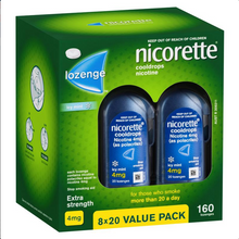 Load image into Gallery viewer, Nicorette Quit Smoking Cooldrops Lozenges Extra Strength Icy Mint 4mg 160 Pieces