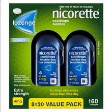 Load image into Gallery viewer, Nicorette Quit Smoking Cooldrops Lozenges Extra Strength Icy Mint 4mg 160 Pieces