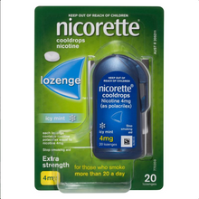 Load image into Gallery viewer, Nicorette Quit Smoking Cooldrops Lozenges Extra Strength Icy Mint 4mg 20 Pieces