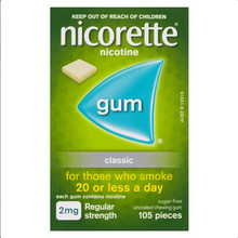 Load image into Gallery viewer, Nicorette Quit Smoking Regular Strength Classic Chewing Gum 2mg 105 Pieces