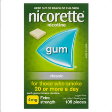 Load image into Gallery viewer, Nicorette Quit Smoking Extra Strength Classic Chewing Gum 4mg 105 Pieces