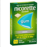 Nicorette Quit Smoking Extra Strength Classic Chewing Gum 4mg 30 Pieces