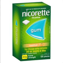 Load image into Gallery viewer, Nicorette Quit Smoking Extra Strength Fresh Fruit Chewing Gum 4mg 105 Pieces
