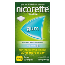 Load image into Gallery viewer, Nicorette Quit Smoking Extra Strength Icy Mint Chewing Gum 4mg 105 Pieces