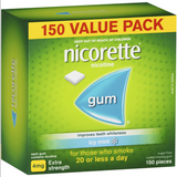 Nicorette Quit Smoking Extra Strength Icy Mint Chewing Gum 4mg 150 Pieces