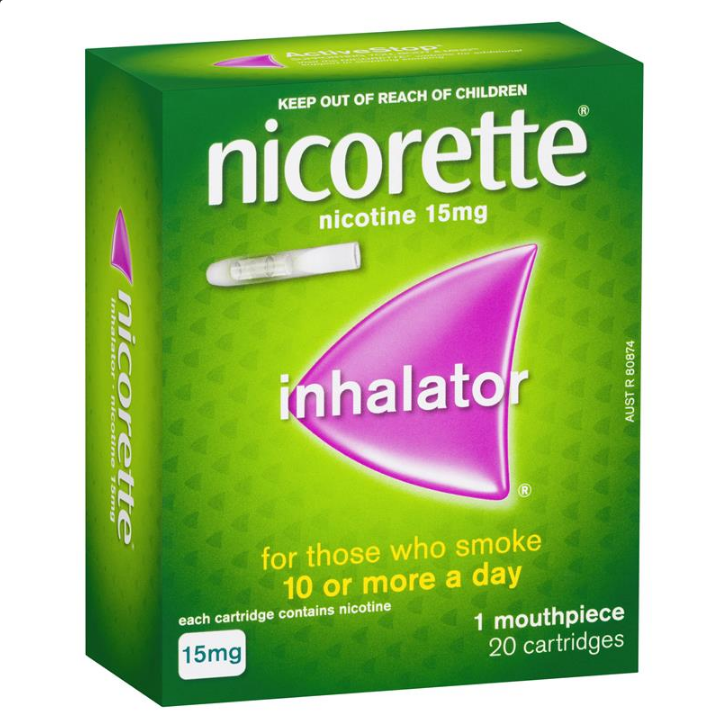 Nicorette Quit Smoking Inhalator 1 Mouthpiece 20 Cartridges 15mg