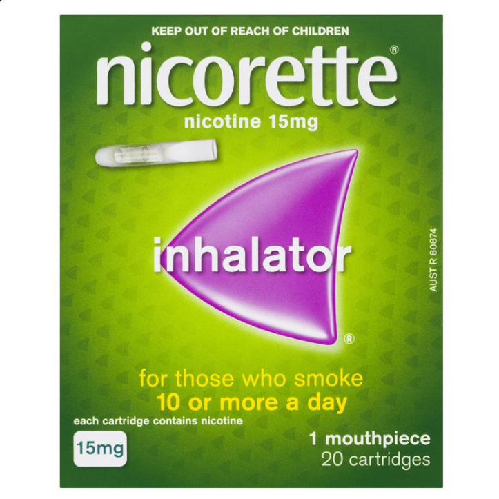 Nicorette Quit Smoking Inhalator 1 Mouthpiece 20 Cartridges 15mg