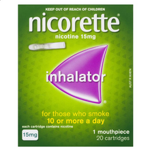 Load image into Gallery viewer, Nicorette Quit Smoking Inhalator 1 Mouthpiece 20 Cartridges 15mg