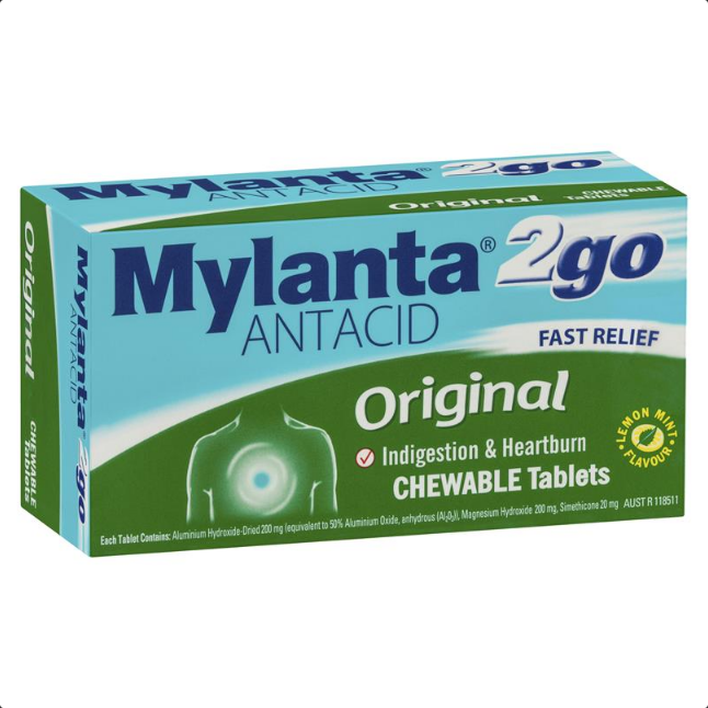 Mylanta2go Original Chew Antacid Tablets 100