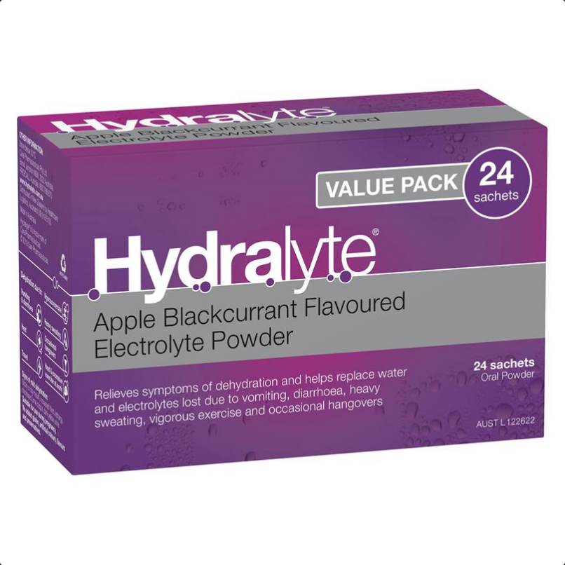Hydralyte Apple Blackcurrant Sachets 4.9g x 24 Sachets