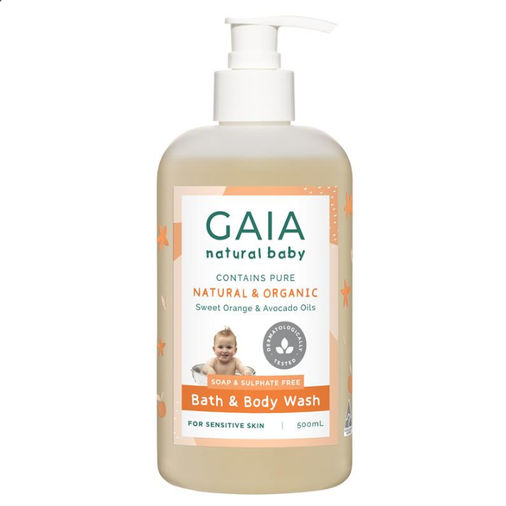 Gaia Natural Baby Bath & Body Wash 500mL Pump