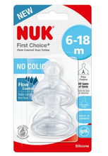 Load image into Gallery viewer, NUK 6-18 Months First Choice+ Flow Control Silicone Teat 2 Pack