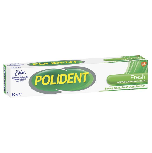 Polident Denture Adhesive Cream Fresh Mint 60g