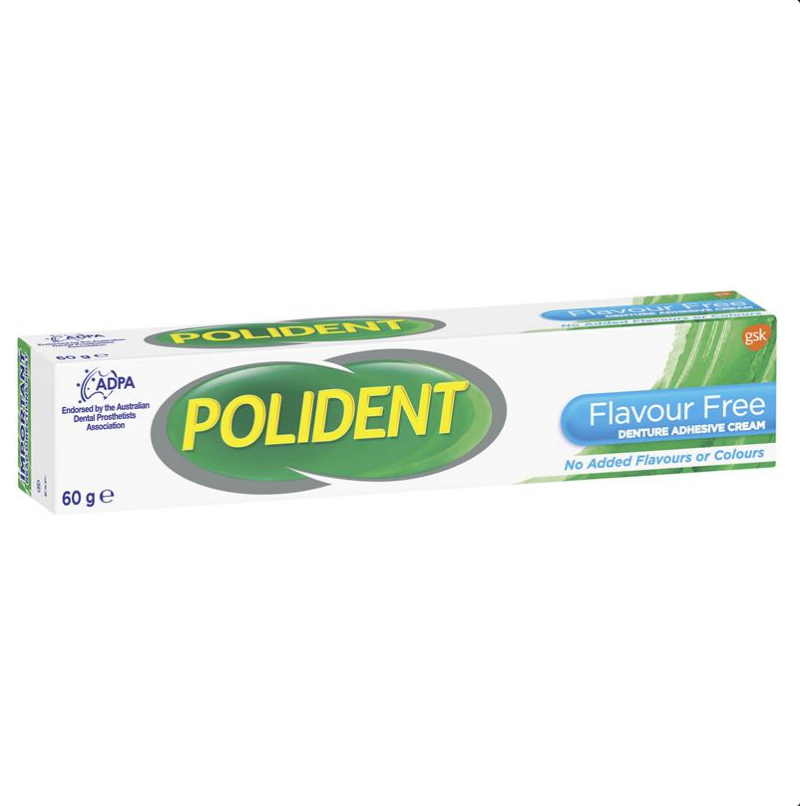 Polident Denture Adhesive Cream Flavour Free 60g