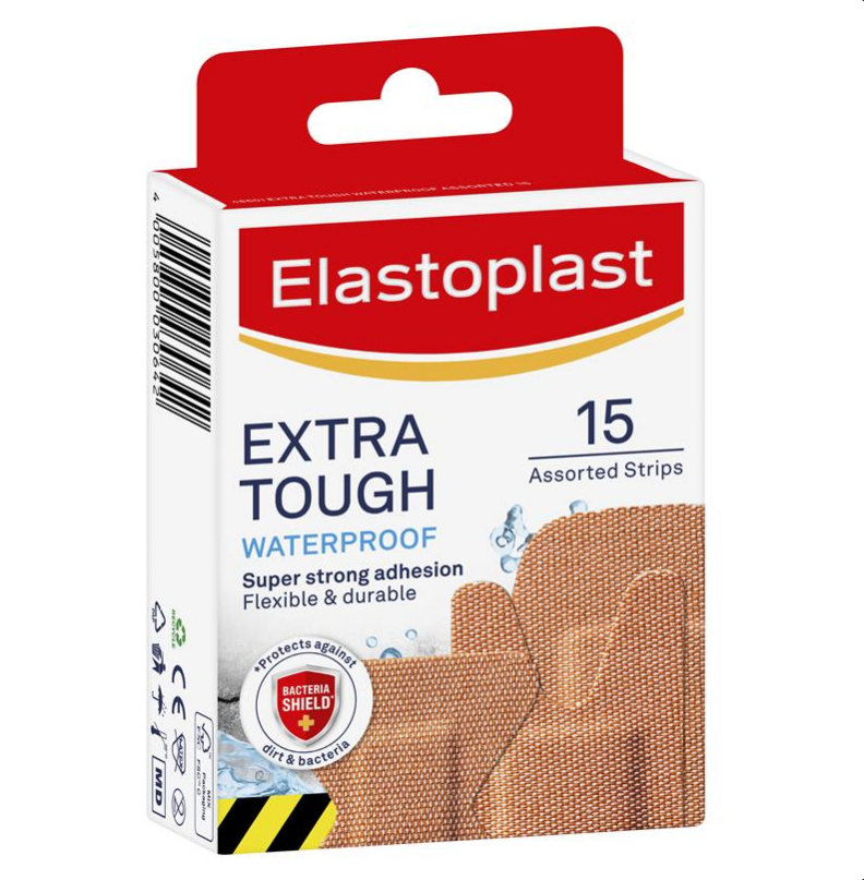 Elastoplast Extra Tough Heavy Fabric Waterproof Assorted 15 Pack