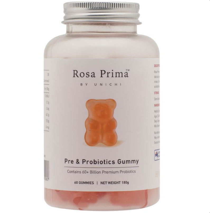 Unichi Rosa Prima Pre & Probiotics Gummy 2 x 60 Gummies Twin Pack