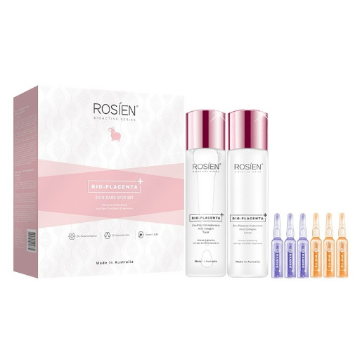 Rosien Bio-Placenta Skin Care 4Pcs Set 2 x 130mL + 6 x 1.3mL