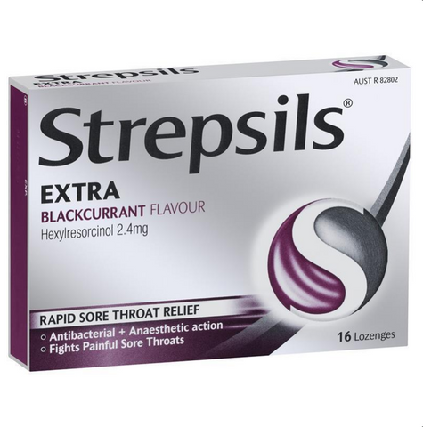 Strepsils Extra Lozenges Blackcurrant 16 Pack