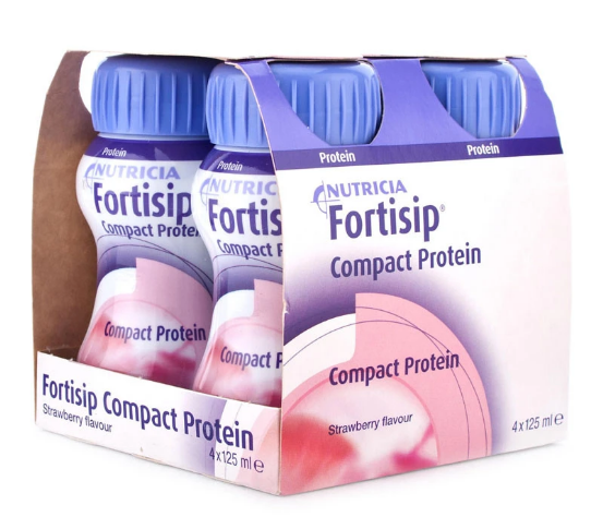 Nutricia Fortisip Compact Protein Strawberry Flavour RTD 4 x 125mL