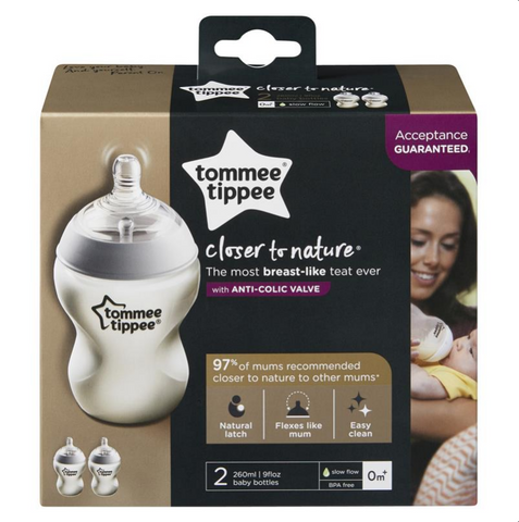 Tommee Tippee Closer To Nature Bottles 260mL 2 Pack