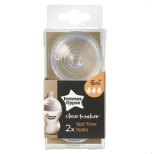 Load image into Gallery viewer, Tommee Tippee Closer To Nature Fast Flow Teats 2 Pack