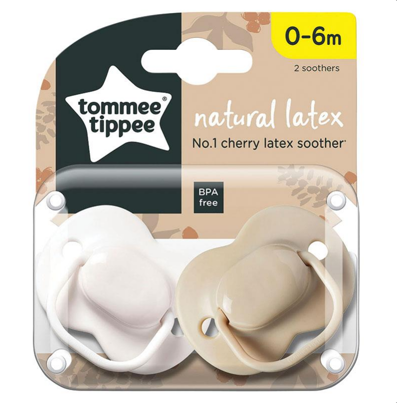 Tommee Tippee Cherry Latex Soother LL 0-6 Months 2 Pack