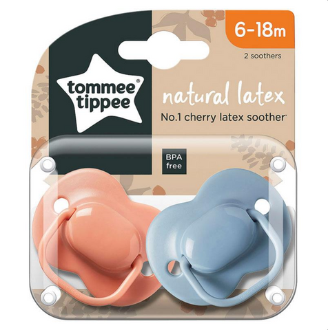 Tommee Tippee Cherry Latex Soother LL 6-18 Months 2 Pack