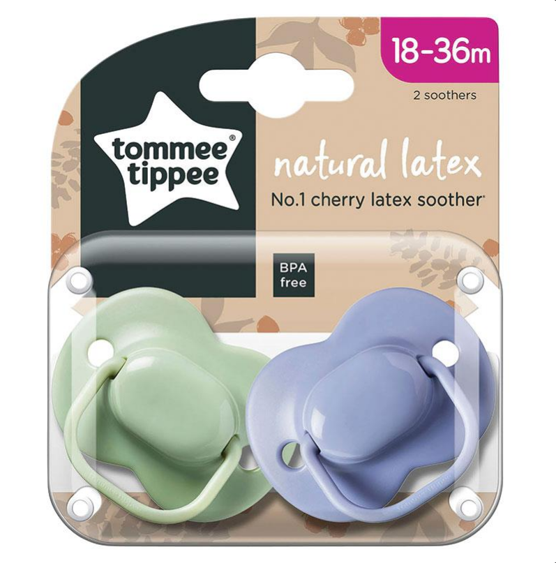 Tommee Tippee Cherry Latex Soother LL 18-36 Months 2 Pack