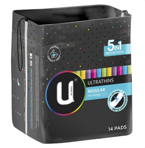 U By Kotex Ultrathins Pads Regular 14 Pack