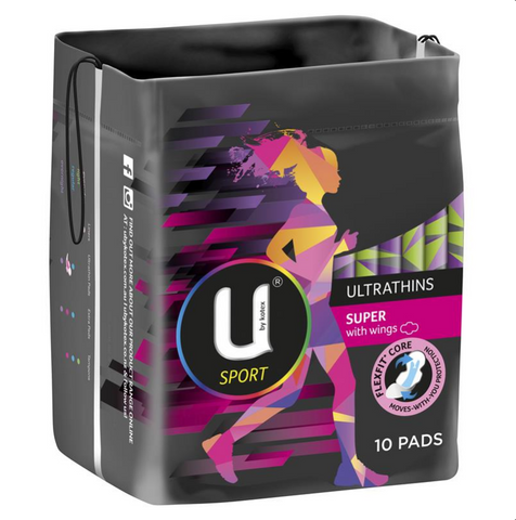 U by Kotex Sport Ultrathins Pads Super 10 Pack