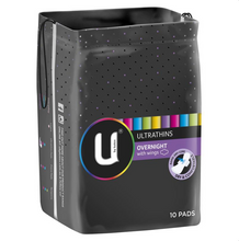 Load image into Gallery viewer, U by Kotex Ultrathin Overnight Regular with Wings Pads 10