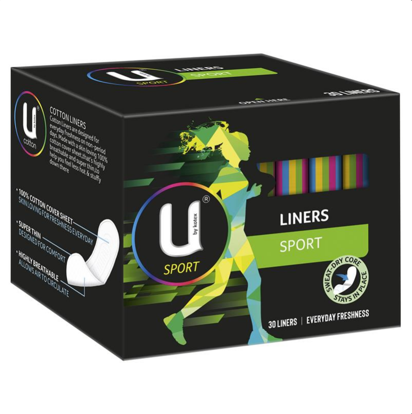 U by Kotex Liners Sport 30 Pack