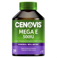 Load image into Gallery viewer, Cenovis Mega E 500IU - Vitamin E - 250 Capsules