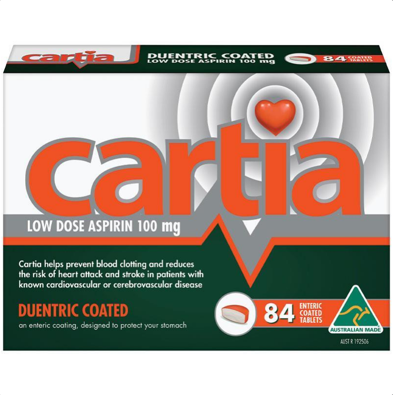 Cartia 100mg 84 Tablets