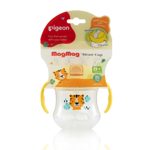 Pigeon MagMag Straw Cup Yellow Tiger 200mL