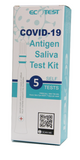Ecotest Covid 19 Rapid Antigen Test Oral (Saliva) Test Pen Box of 5 Test (expiry 9/24)